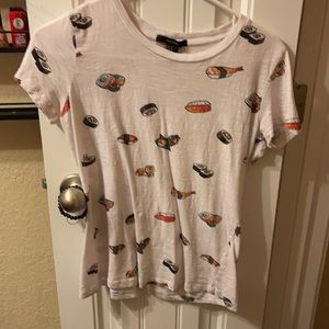 Shirt design is sushi  from forever 21